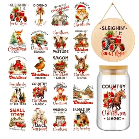 Amazon Other - 20 Sheets Vintage Christmas Rub On Transfers for Crafts
